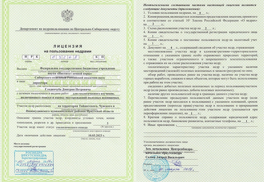 Лицензия на недропользование